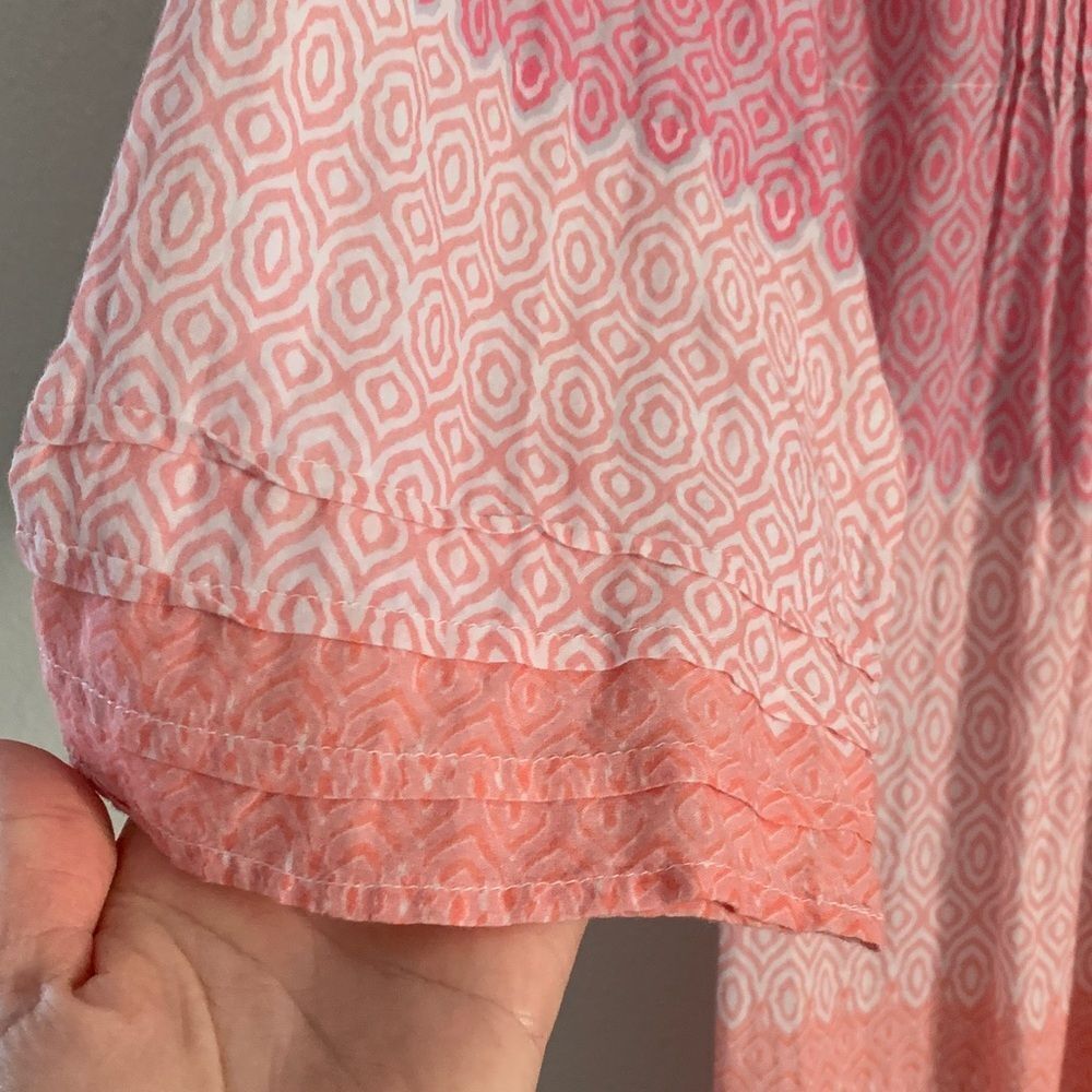 One Season Australia Pink Ombré Cotton Button-Front Dress | Size L - Picture 5 of 14